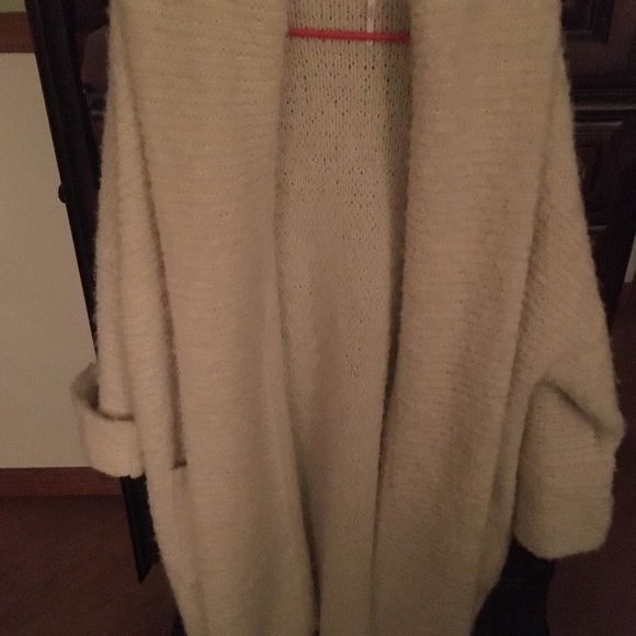 Free People Alpacaangora blend Cream sweatercoat S - Picture 2 of 8